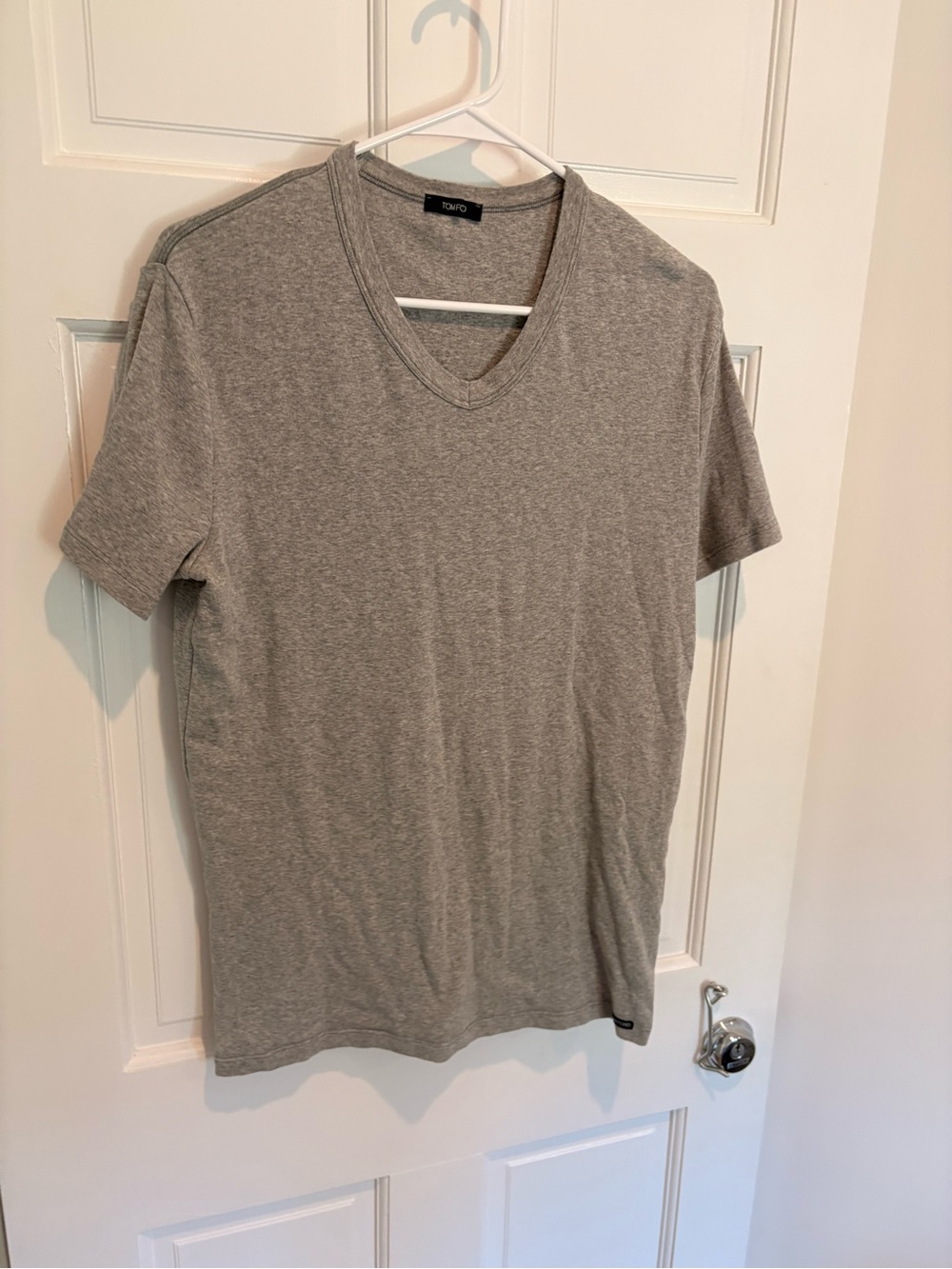 Tom Ford Men’s Gray V-Neck Top